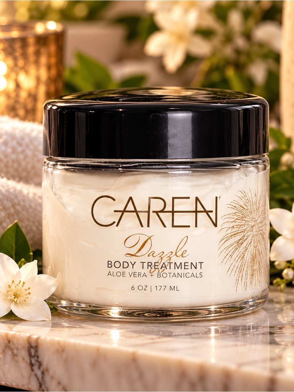 CAREN Dazzle Body Treatment 6 oz Aloe Vera & Botanicals Body Cream